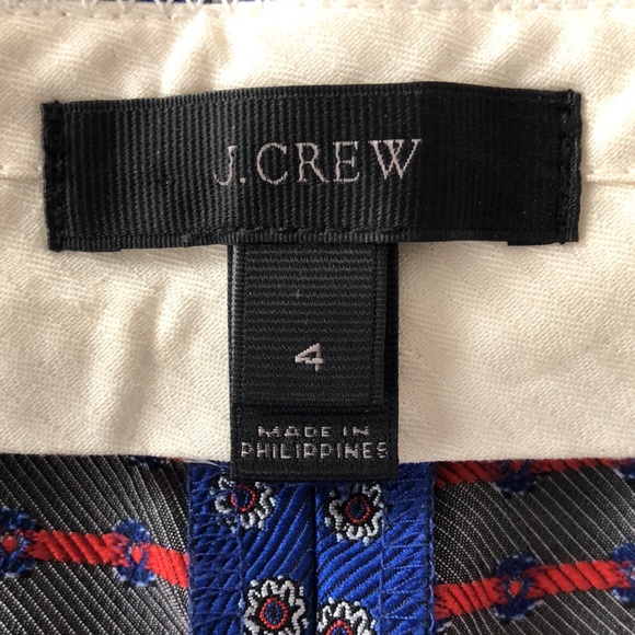 J.Crew EUC Blue Patterned Pants Size 4 - Picture 9 of 11